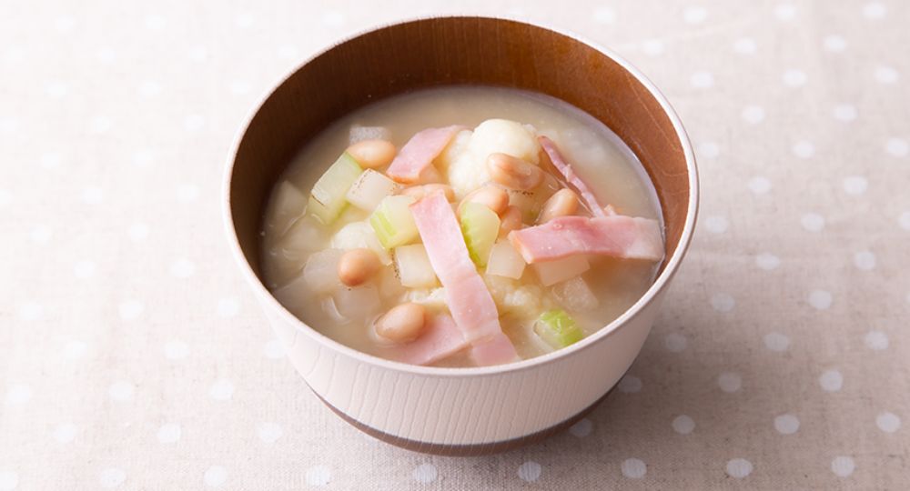 白野菜の洋風味噌汁